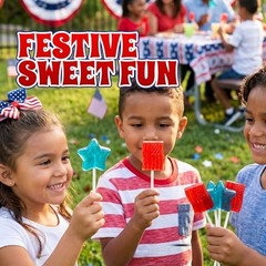 Patriotic Lollipops – Individually Wrapped Flag & Star Shape 50 Pack July 4