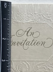 BRIDAL WEDDING SHOWER PARTY INVITATION Embossed Ambassador Hallmark Vintage Gold