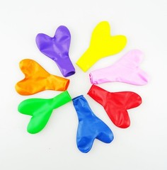 yueton Pack of 100 Assorted 12 inches, Colors-heart-shaped-100pcs