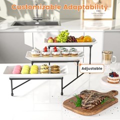 3 Tier Serving Tray for Party, 12» BPA Free Food 12″ x 11.6″ x 8.7″ Black