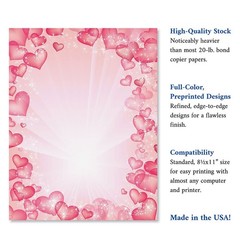 Celestial Hearts Letter Paper – Decorative Stationery With