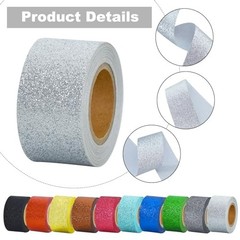 2-Rolls Silver Glitter Ribbon – Sparkling Shiny – 1-1/2 Inch Silver