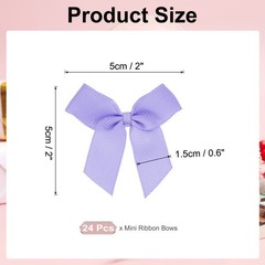 24Pcs Mini Grosgrain Ribbon Bow 2″ Self Adhesive Flower Bows Purple