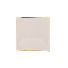 10 TAUPE 10″ Square Concave Plastic Salad Dinner PLATES Gold Rim Party Events