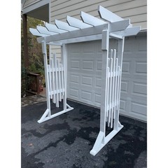 Wooden Wedding Arch Backdrop White Ceremony Arbor Handmade Large 8ft