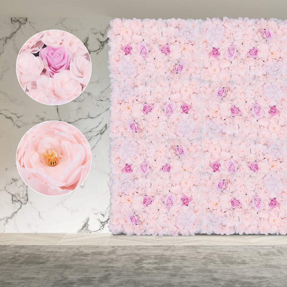 4X Artificial Flower Wall Handmade Panels Wedding Party Backdrop Home Decor US