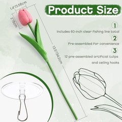 Pack 6 ft Artificial Tulips Hanging Flower Garland Decorations 24 Multi Color