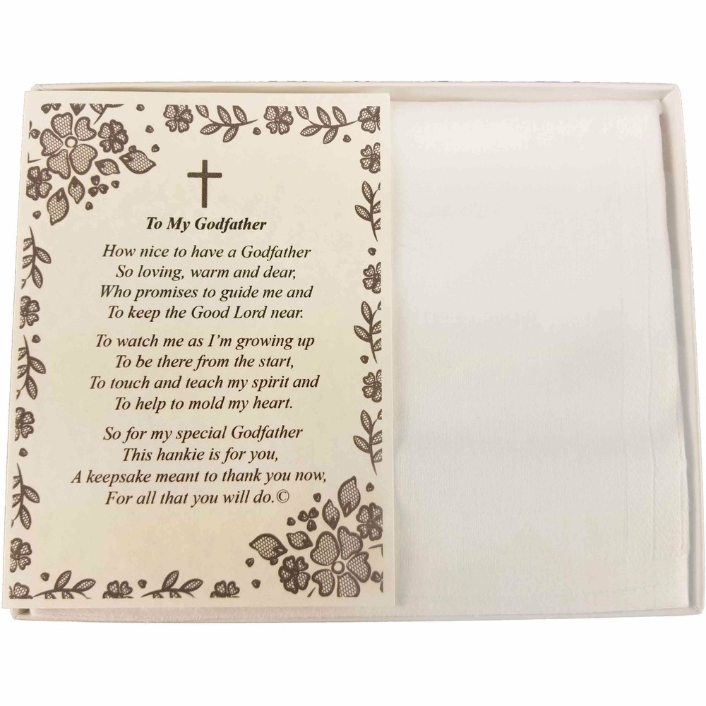 Christening Dedication To My Godfather Poetry Handkerchief – Hankies Gift