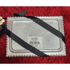 Mud Pie Metal Tray, Hers Ring Aluminum Tray Wedding Gift Decor