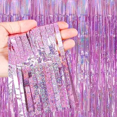 3 Pack Foil Curtain Backdrop 3.3×6.6 ft Tinsel Fringe Curtains for Parties Me…