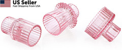 Vixdonos Pink Candlestick Holders Set of 3 Glass Candle 3 Pcs,