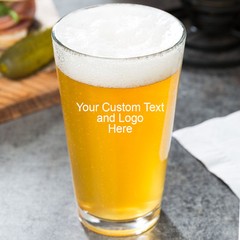 ANY TEXT, Custom Customized Engraved Pint Glasses for Beer, 16 oz Stein New