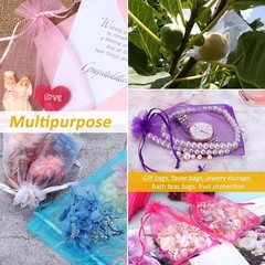 100PCS 4×6 Inch Organza Gift Bags for Jewelry Party Wedding Favor, Sheer Gif…