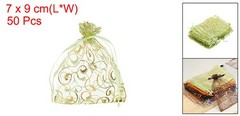50Pcs Organza Bags 2.8×3.5 Inch Candy Bags Mesh Bag Jewelry Bag Fruit Green