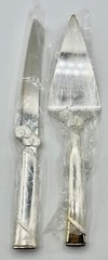 2 Piece-Lenox True Love Silver Plated Cake Serving Set Cake Server & Knife