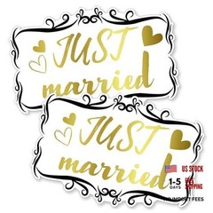Decorative Car Magnet for Honeymoon or Wedding, Just Married, 14 x 9.5-Inch,