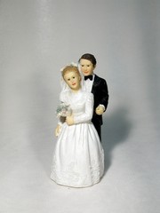 Wedding Bride Groom Cake Top 4.5 in. Free S/H