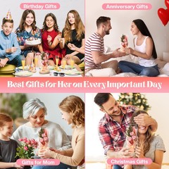 Mother’ s Day Gifts Forever Flowers Bouquet, Preserved Pink Rose