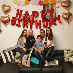 Red Happy Birthday Balloon Banner, 16 Inch Foil Mylar Happy Birthday Balloons…