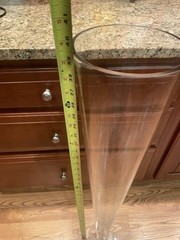 (Set of 4) 39 1/2 Trumpet Clear Glass Vases Wedding Party Centerpieces Event