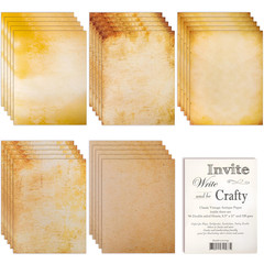 96 Parchment Stationary Paper Sheets – Old Fashion 8.5-x-11-Inch, antique