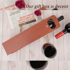 Portable PU Leather Wine Tote Carrier Insulated Bottle Cooler Bag Travel Gift