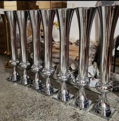 2pc Tall Gold trumpet vase for Wedding centerpiece table Wedding decor stand