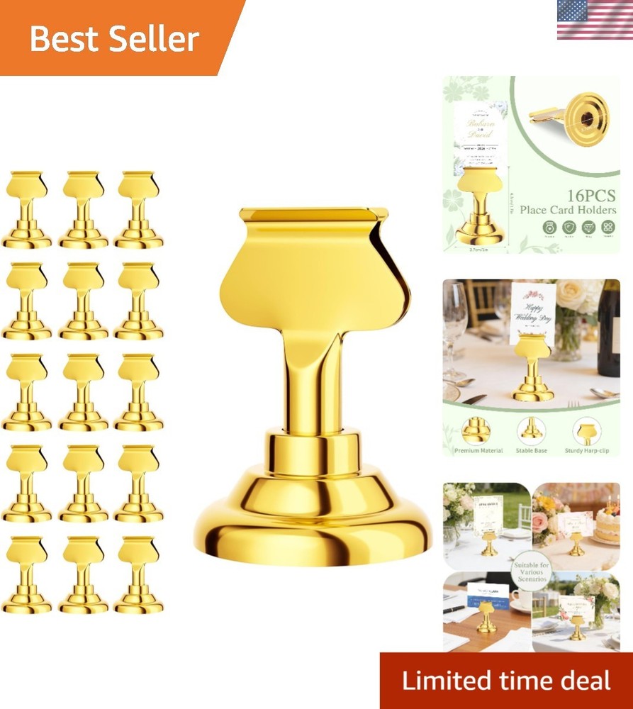 Sophisticated Gold Table Sign Holders – 1.7 Inches, Ideal for Elegant Occasions