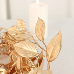 6 ft Metallic Gold Artificial Magnolia Foliage Hanging Leaves Garland Events