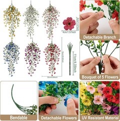 Artificial Flowers UV Resistant Fake Flower Plants Garden Wedding Hanging Decor