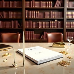 Gold Pen & Pen Stand Round Pen Holder – Metal Attached Desk – Signing Pen Set