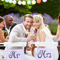 2 Pcs Mr and Mrs Bride Groom Wine Glasses Gifts 2 Count (Pack of 1), Gold