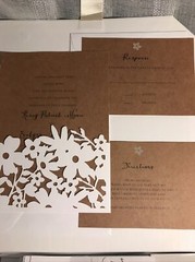 Wedding Invitation Kit 30 Sets White Cut Floral Brown Beautiful Celebrate it NEW