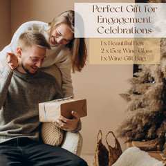 Engagement Gifts for Couples, Newly Engaged Wine Glass and Bag Set, Fiance Gifts