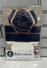 Rose Gold & Navy Love Favor Boxes (8 pc )