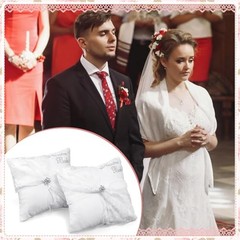 Set of 2 Wedding Kneeling Pillows Cover, 17 x 15 Inch Embroidered Classic
