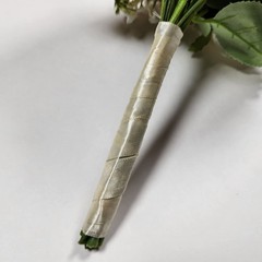 Elegant 7″ Bridesmaid Bouquets Set of 6 – Emerald White Roses Gold Accents