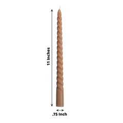 Taper Candles 12 Unscented Beige 11 in Long Spiral Premium Wax 11″,