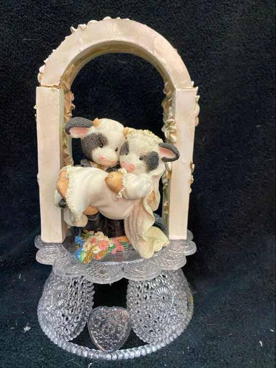 Anniversary Wedding Cake Topper Mary Moo Country Western Groom top barn Farm Cow