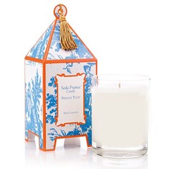 Seda France Classic Toile Pagoda Box Candle, 10.2 Ounce (Pack of 1), White