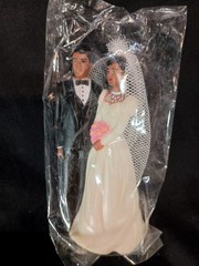 Vintage Wedding / Anniversary Couple Cake Topper.