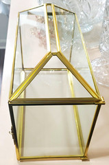 Glass Rectangle Card Box Hinged Lid Great To Secure Cards