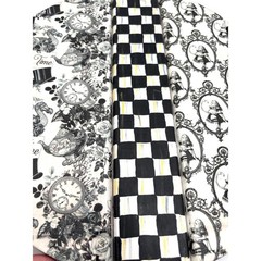 Handpainted Black and White Alice in Wonderland Table Centerpiece Riser