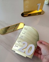 Acrylic Wedding Table Numbers,Semi-Arched Mirrored Acrylic Table Numbers for …