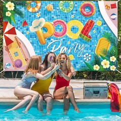 Pool Party Banner Backdrop, Pool Party Decorations, Summer Party Birthday Dec…