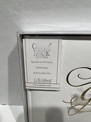 CR Gibson Gold Guest Book With Pen, Ivory and Gold, 9-3/4-Inch by 7-3/4 Inch