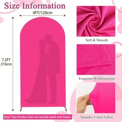 FOTSHARER Hot Pink Arch Cover 7.2 FT Wedding Arch Cover Spandex Arch Backdrop