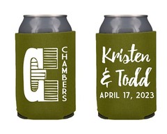 Personalized Monogram Wedding Reception Party Favor Can Coolers