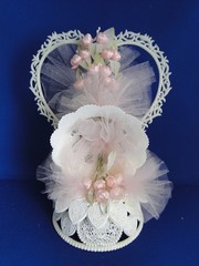 New Vintage Wilton «Flowering Bell» wedding Cake Top with Pink , 103-2174, 1983