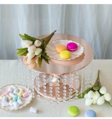 Rose Gold Crystal Cake Stand Cake Holder Cupcake Stand Dessert Tower Wedding…